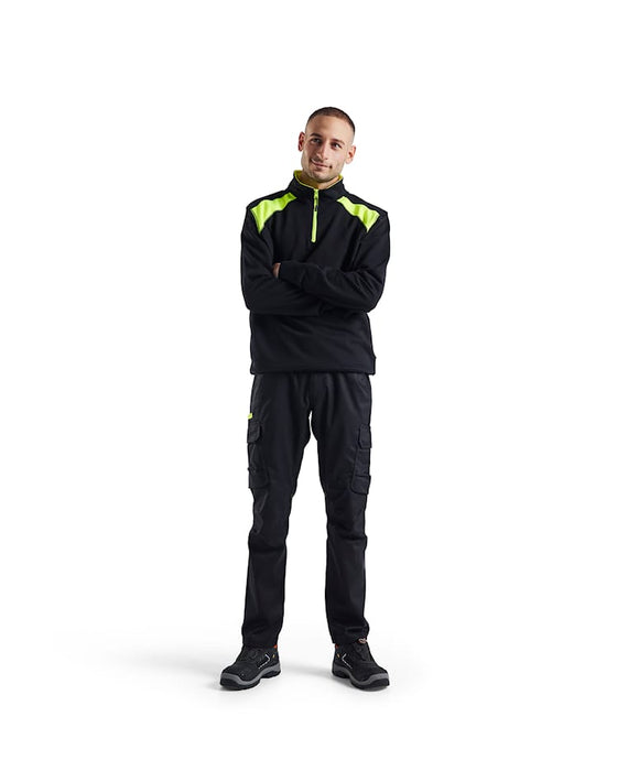 3353 Tröja med krage Svart/Varselgul