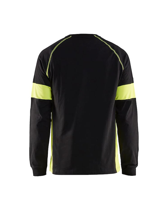 3520 Långärmad t-shirt med varsel Gul/Svart