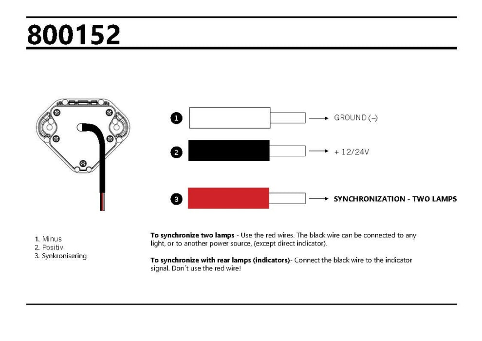 STRANDS BLIXTLJUS TILL BAKGAVEL 12/24V LED,2,2W/4,3W. IP66/68. EMC. 4000KG