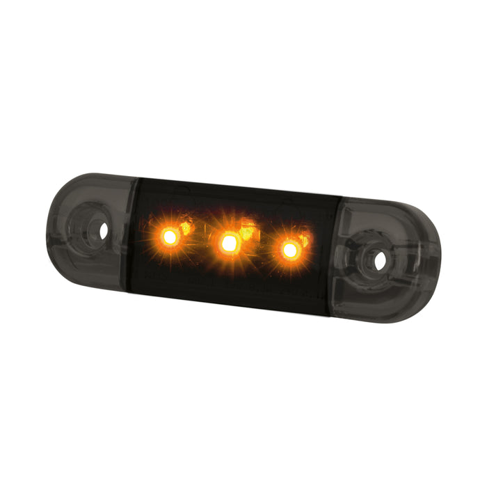 DARK KNIGHT SLIM SIDOMARKERING 3 LED,ORANGE LED, KLART GLAS